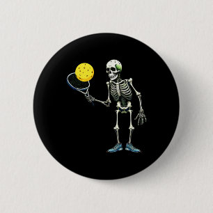 Pickleball Skeleton Tee Halloween Costume Pickleba Button