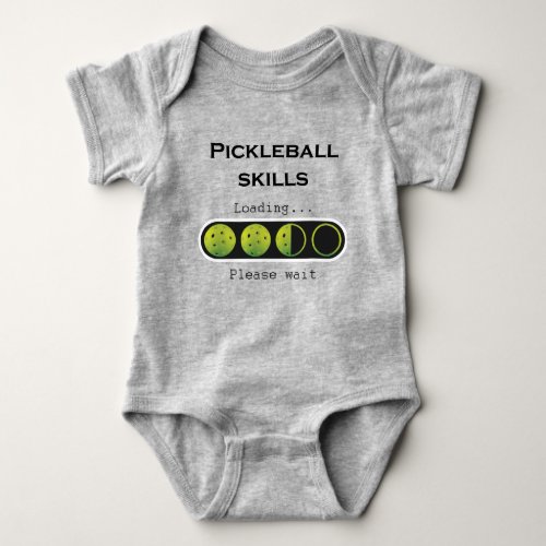 Pickleball skills loading _ green  grey baby bodysuit