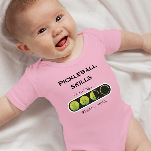 Pickleball skills loading _ green  pink baby bodysuit