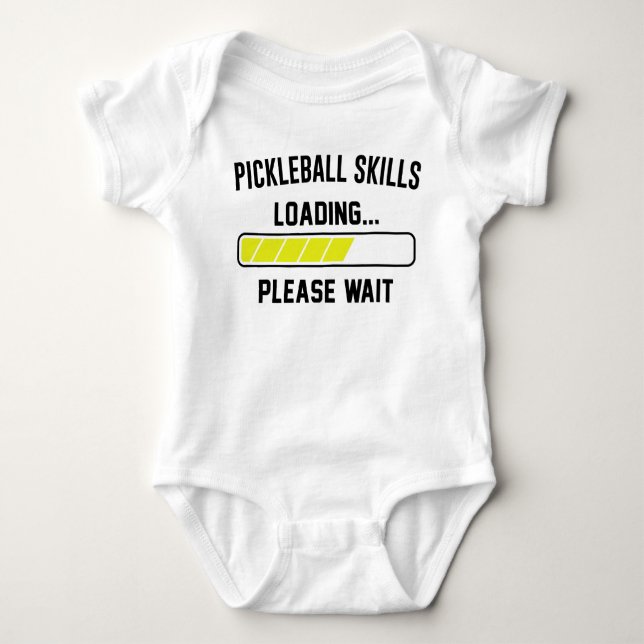 Pickleball Skills Loading Please Wait Funny  Baby Bodysuit (Front)