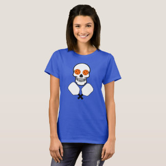 Pickleball Skull and Crossed Paddles, Orange Balls T-Shirt