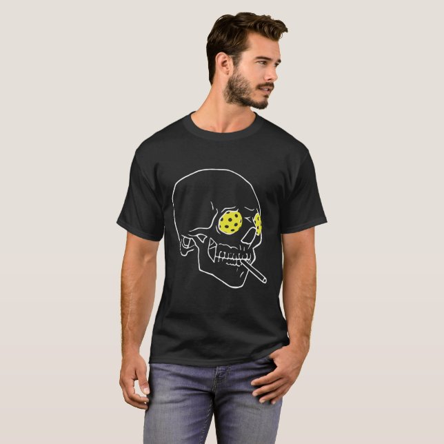 Pickleball Skull for Dark T-Shirts (Front Full)