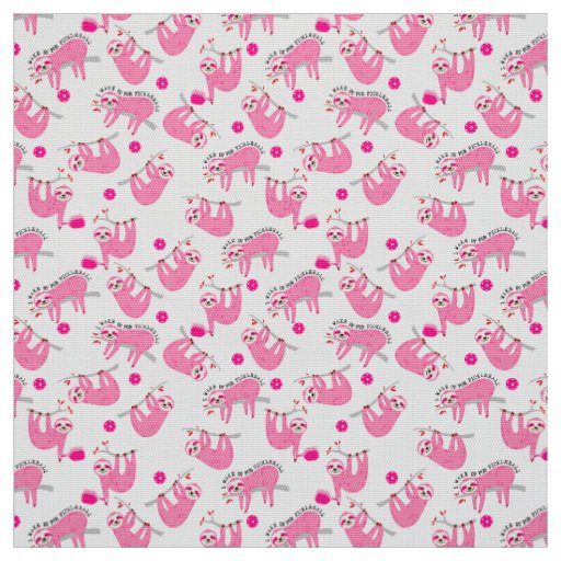 Pickleball sloths on custom background fabric