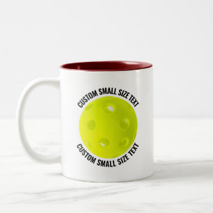 Pickleball & Small Text MAROON 11oz Custom Two-Tone Coffee Mug