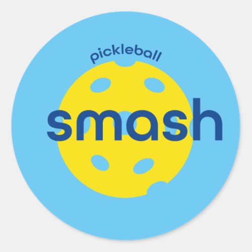 Pickleball_Smash Classic Round Sticker