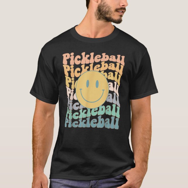Pickleball  smile humor new pickleballer new retro T-Shirt (Front)