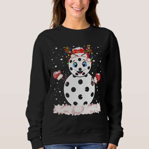 Pickleball Snowman Christmas Winter Sports Games Sweatshirt