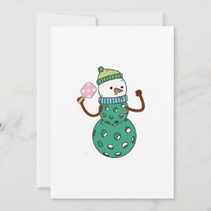 Pickleball Snowman Funny Christmas Xmas  Invitation