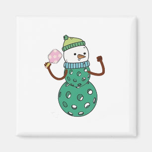 Pickleball Snowman Funny Christmas Xmas  Magnet