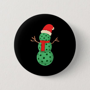 Pickleball snowman - funny pickleball christmas, button
