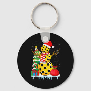 Pickleball snowman - funny pickleball christmas, keychain