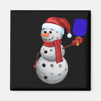 Pickleball Snowman Magnet