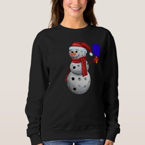 Pickleball Snowman Sweatshirt