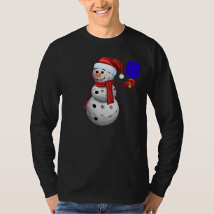 Pickleball Snowman T-Shirt
