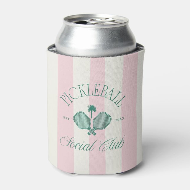 Pickleball Social Club Old Money Aesthetic Paddle Can Cooler (Can Front)