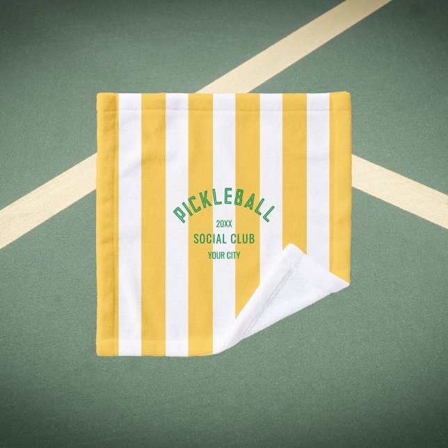 Pickleball Social Club Yellow Cabana Stripe Wash Cloth (Creator Uploaded)