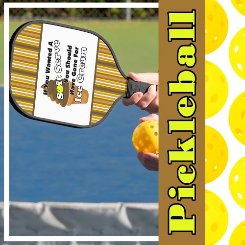 Pickleball Soft Serve Chocolate Ice Cream  Pickleball Paddle