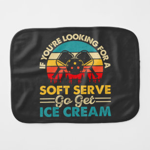 Pickleball Soft Serve Funny Sports Pun Baby Burp Cloth
