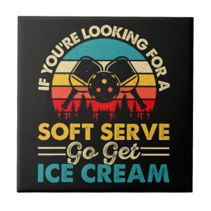 Pickleball Soft Serve Funny Sports Pun Ceramic Tile