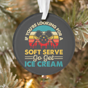 Pickleball Soft Serve Funny Sports Pun Ornament