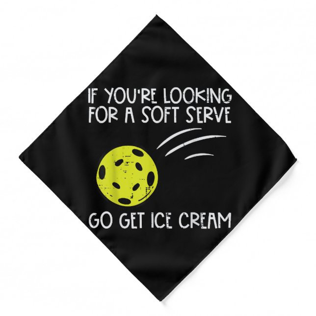 Pickleball Soft Serve Get Ice Cream Pickle Ball Me Bandana (Front)