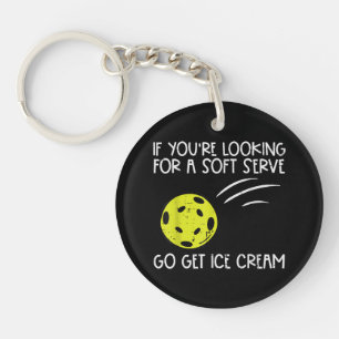 Pickleball Soft Serve Get Ice Cream Pickle Ball Me Keychain