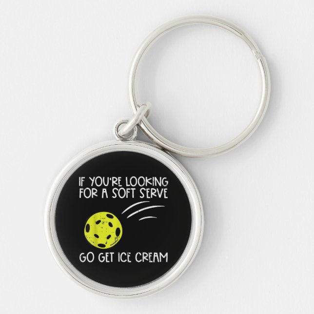 Pickleball Soft Serve Get Ice Cream Pickle Ball Me Keychain (Front)