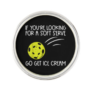 Pickleball Soft Serve Get Ice Cream Pickle Ball Me Lapel Pin
