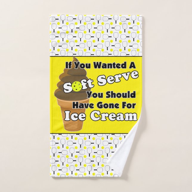 Pickleball Soft Serve, Go for Ice Cream Instead Hand Towel (Hand Towel)