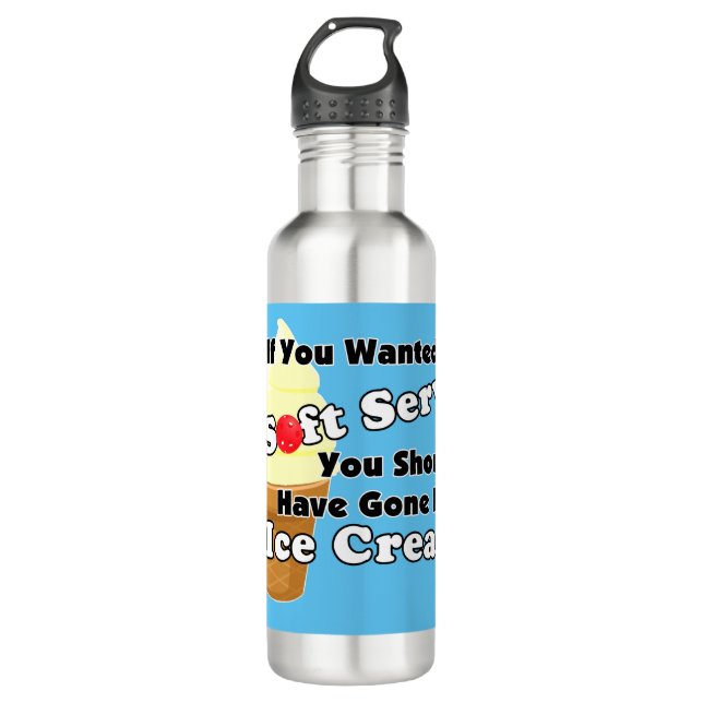 Pickleball Soft Serve? Go for Ice Cream Instead Stainless Steel Water Bottle (Front)