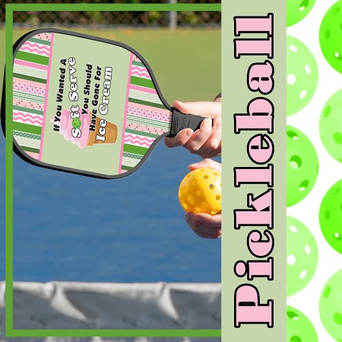 Pickleball Soft Serve Strawberry Ice Cream  Pickleball Paddle