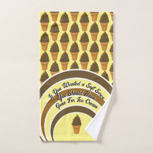 Pickleball Soft Serve Sweet Chocolate Brown Yellow Hand Towel