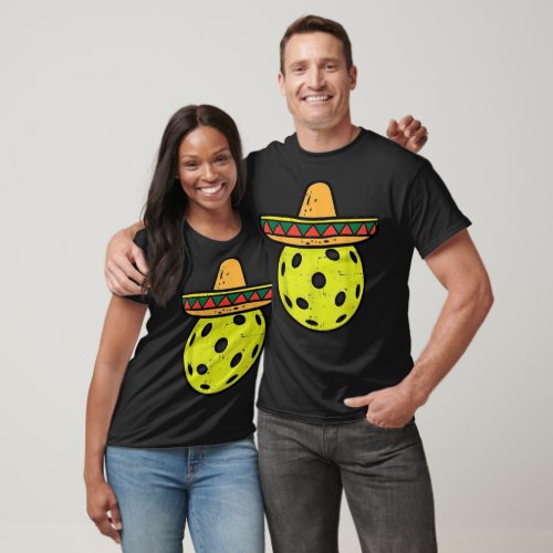 Pickleball Sombrero Cinco De Mayo Fiesta Sport Mex T_Shirt