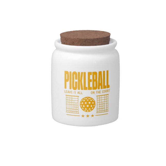 Pickleball Spirit - Leave It All On The Court Candy Jar (Front)