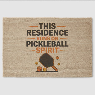 Pickleball Spirit Powers This Residence Welcome Fiber Doormat
