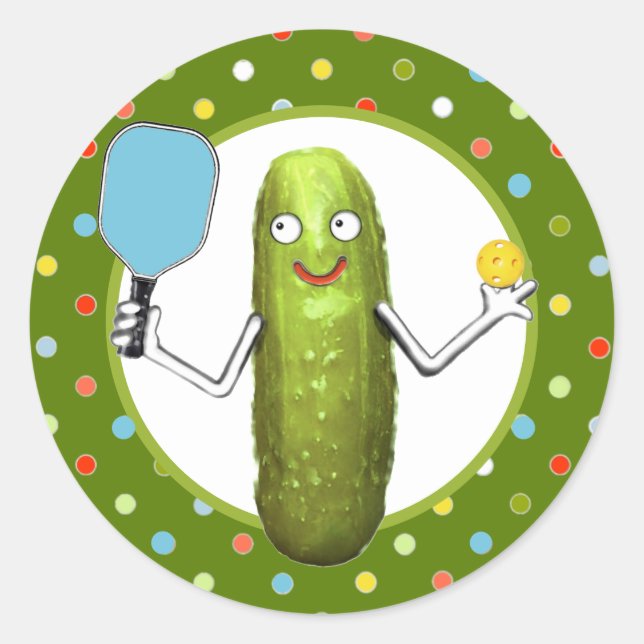 Pickleball Sports Collectible Classic Round Sticker (Front)
