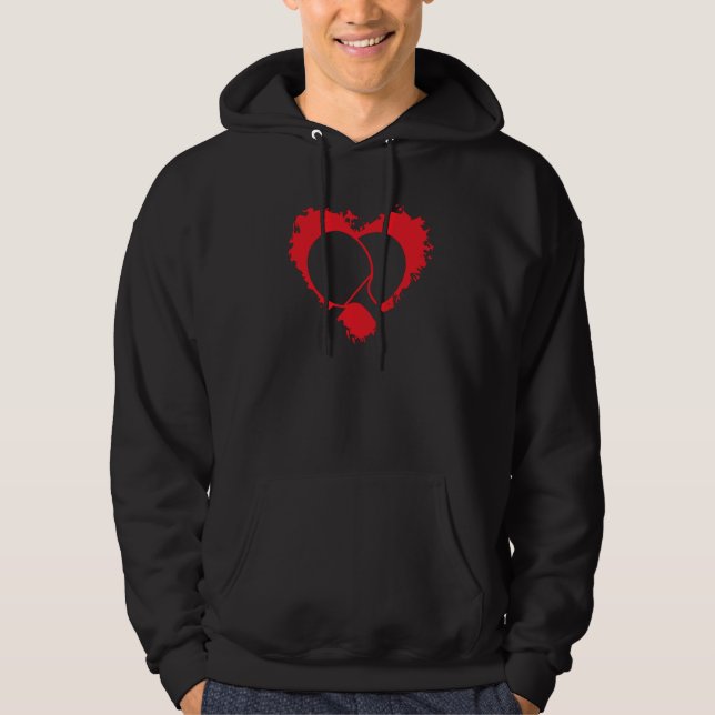 Pickleball Sports Heart Shape Pickleball Valentine Hoodie (Front)