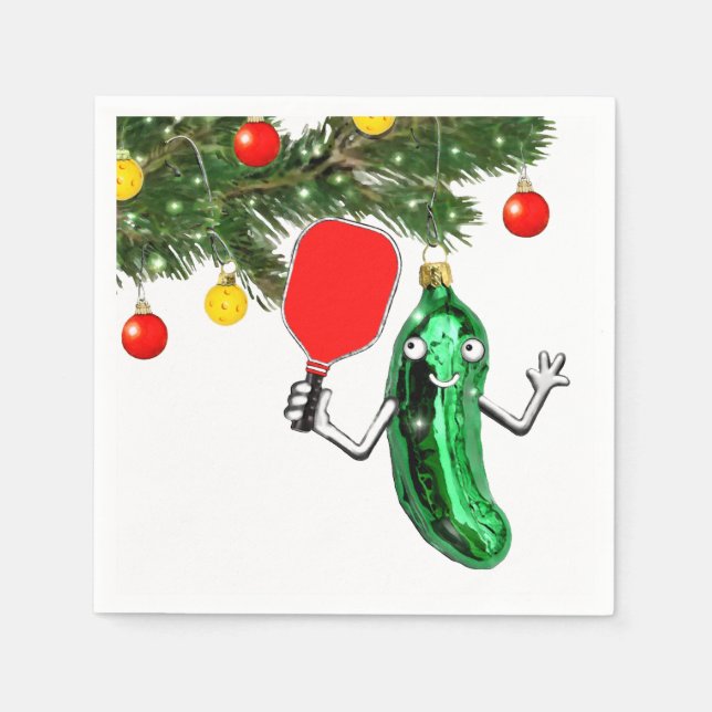 Pickleball Sports Holiday Party Napkins (Front)