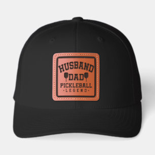 Pickleball Sports Husband Dad Pickleball Legend Leather Patch Hat