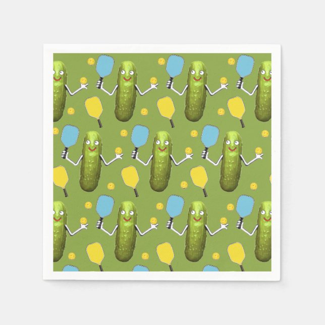 Pickleball Sports Party Napkins (Front)