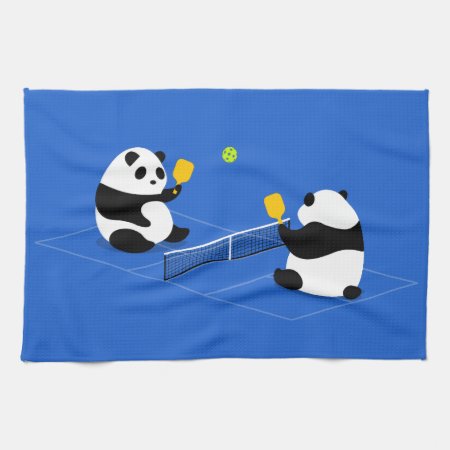 Pickleball Sports Towel: "pickleball Pandas" Kitchen Towel
