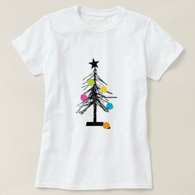 Pickleball Sports Xmas Lighting Pickleball Christm T-Shirt (Design Front)