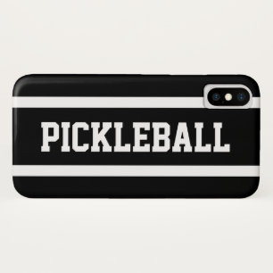 PICKLEBALL Sporty Athletic Black White Stripes iPhone X Case