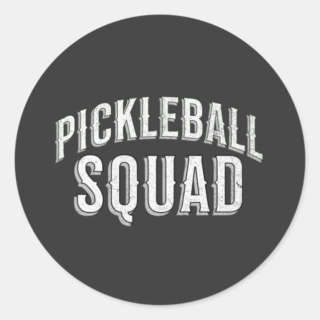 Pickleball Squad Team Tournament Classic Round Sticker (Front)