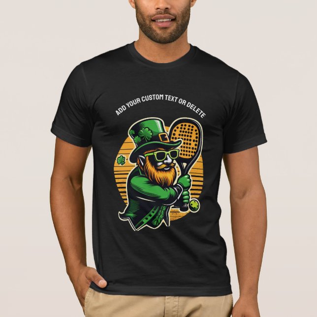 Pickleball St. Patrick's Day Paddleball Sports T-Shirt (Front)