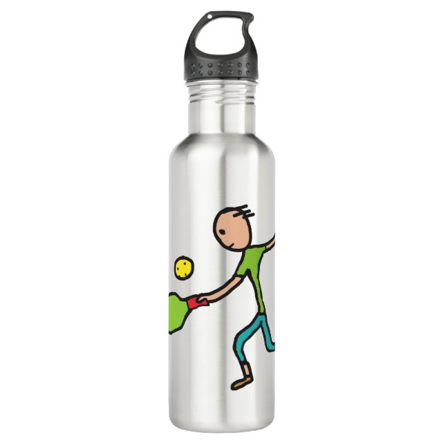 Pickleball Stainless Steel Water Bottle (Front)