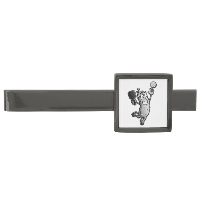 Pickleball Star Gunmetal Finish Tie Bar (Front)