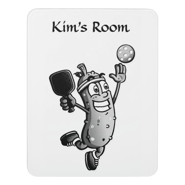 Pickleball Star Personalized Name Door Sign (Contemporary Vert)
