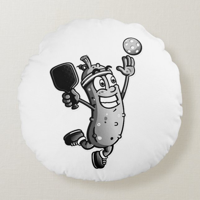 Pickleball Star Round Pillow (Front)