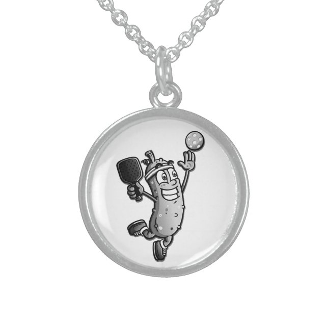Pickleball Star Sterling Silver Necklace (Front)